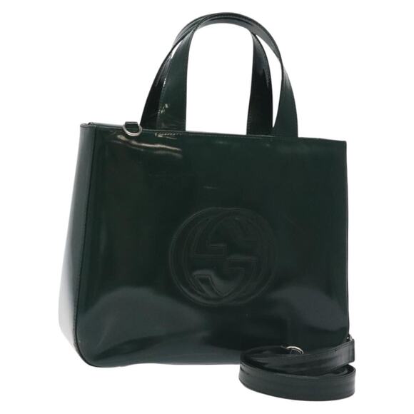 GUCCI Hand Bag Patent Leather Green Silver 000 1013 000 1013 - Picture 1 of 16